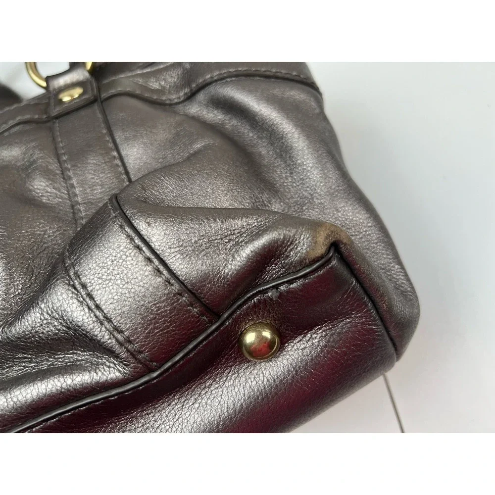 J Crew Pewter Leather Convertible Shoulder Strap Crossbody Exterior Pockets